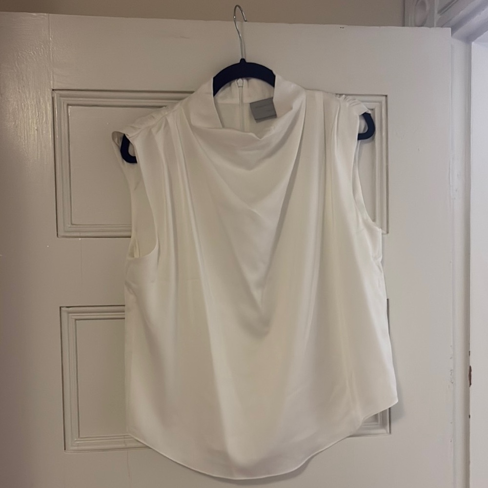 Modern Citizen White Asymmetrical Sleeveless Blouse